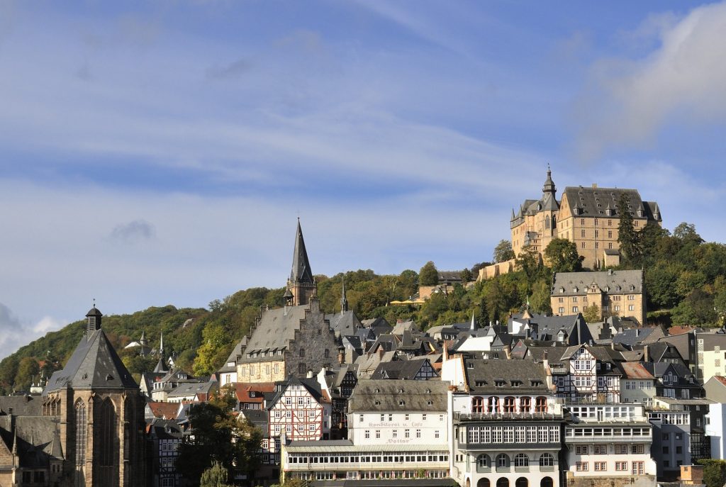 Panoramablick auf die Marburger Oberstadt und das Landgrafenschloss